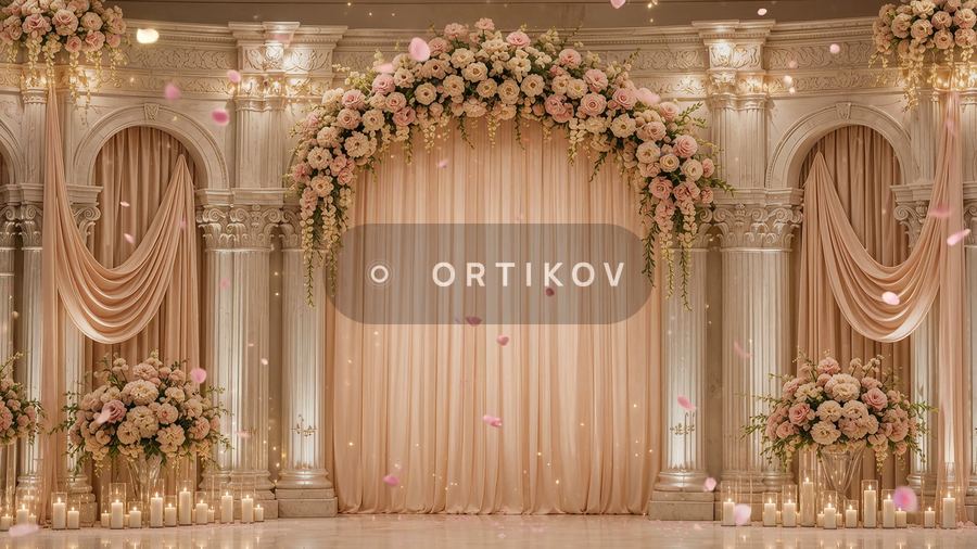 Blush Arch with Roses