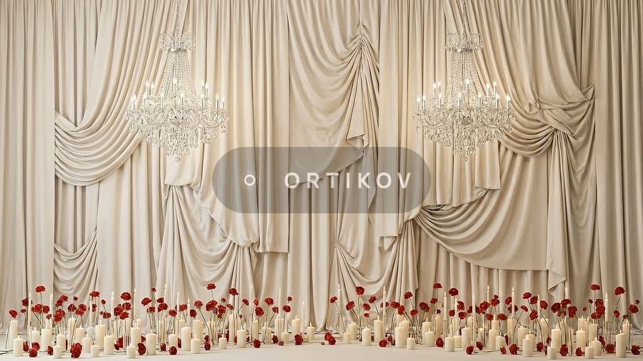 Ivory and Crimson Roses