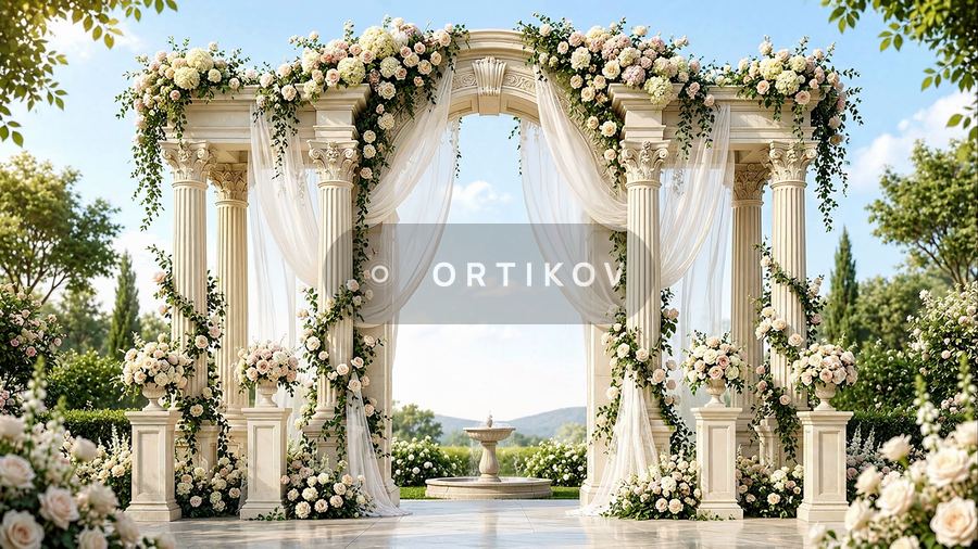 Garden Arch with Fountain