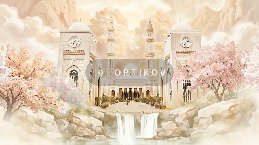 Mosque by the Waterfall