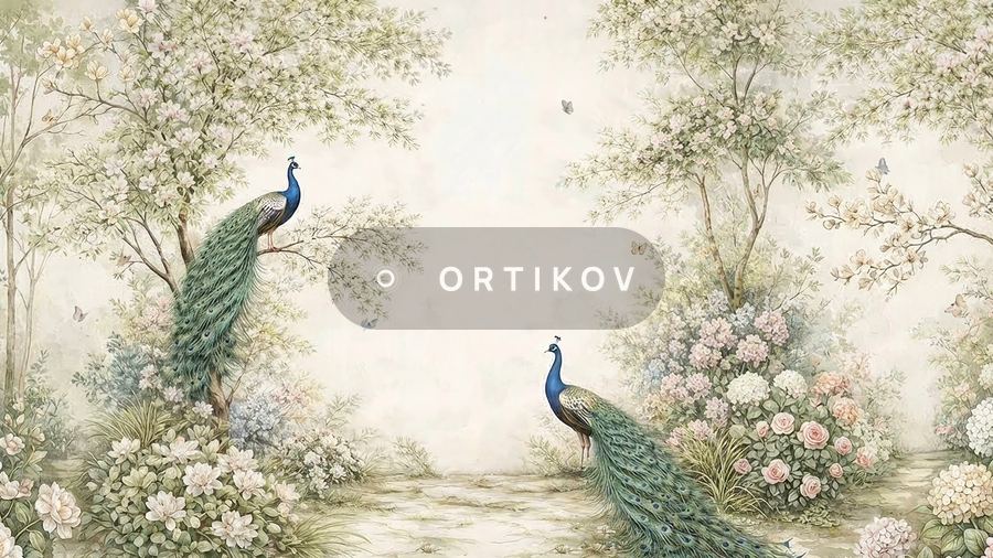 Peacocks in the Garden