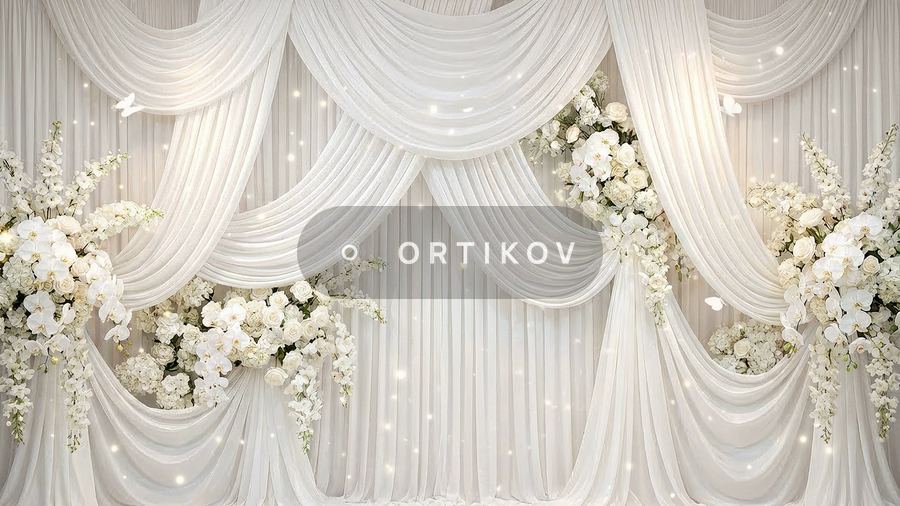 White Flowers and Drapery