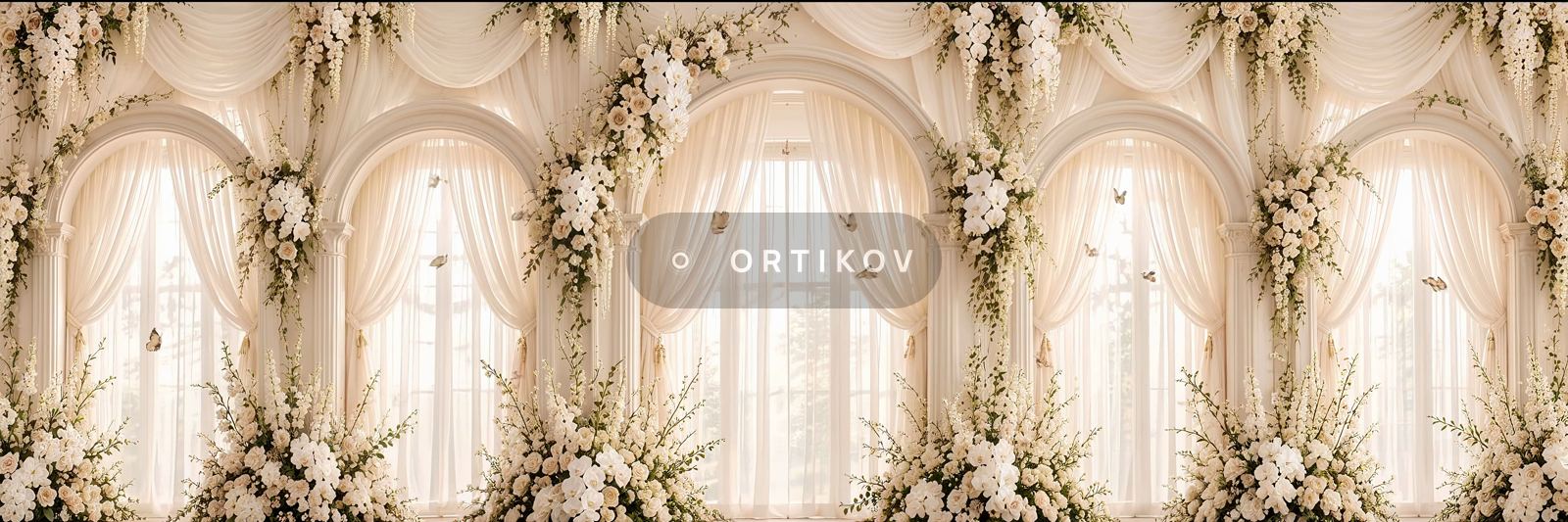 Arcade in White Flowers