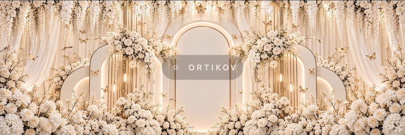Golden Columns and Flowers