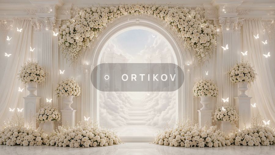 White Arch with Butterflies