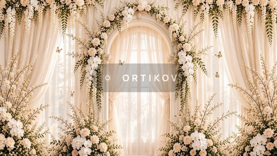 Arch in Greenery and Roses