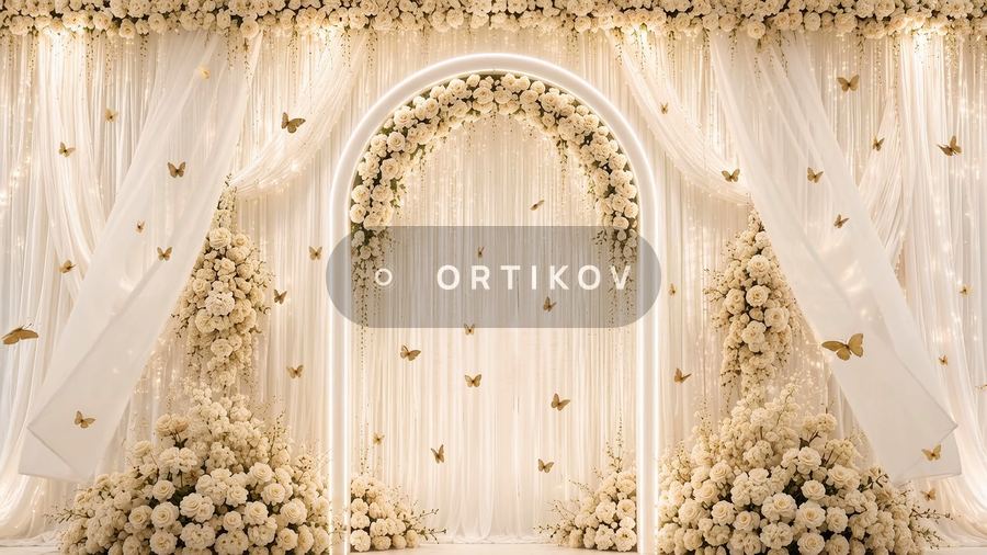 Cream Arch and Butterflies